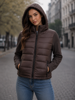 Chaqueta Puffer Premium Mujer Cafe