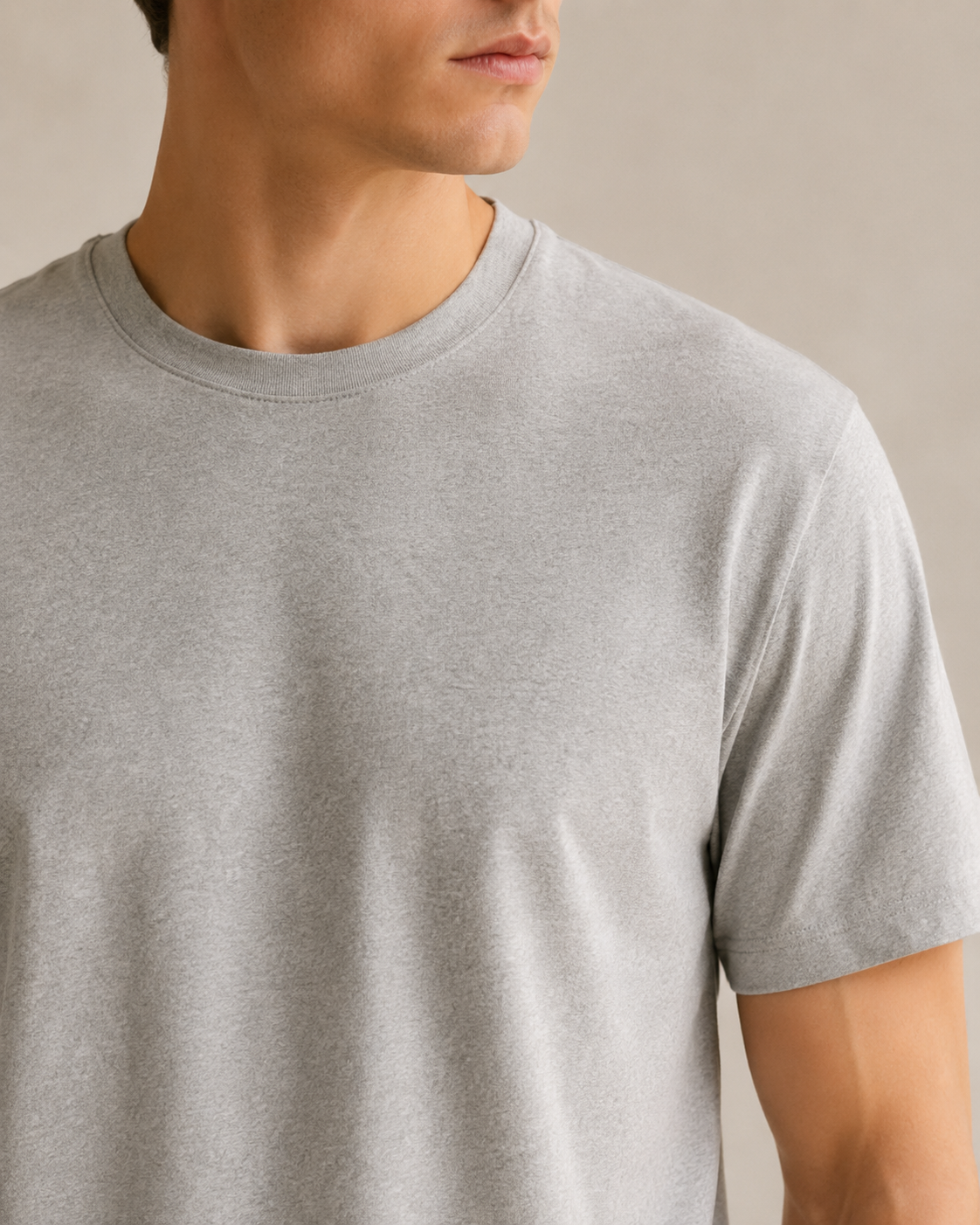Polera Básica Gris Claro Premium 100% Algodón – NORVEN