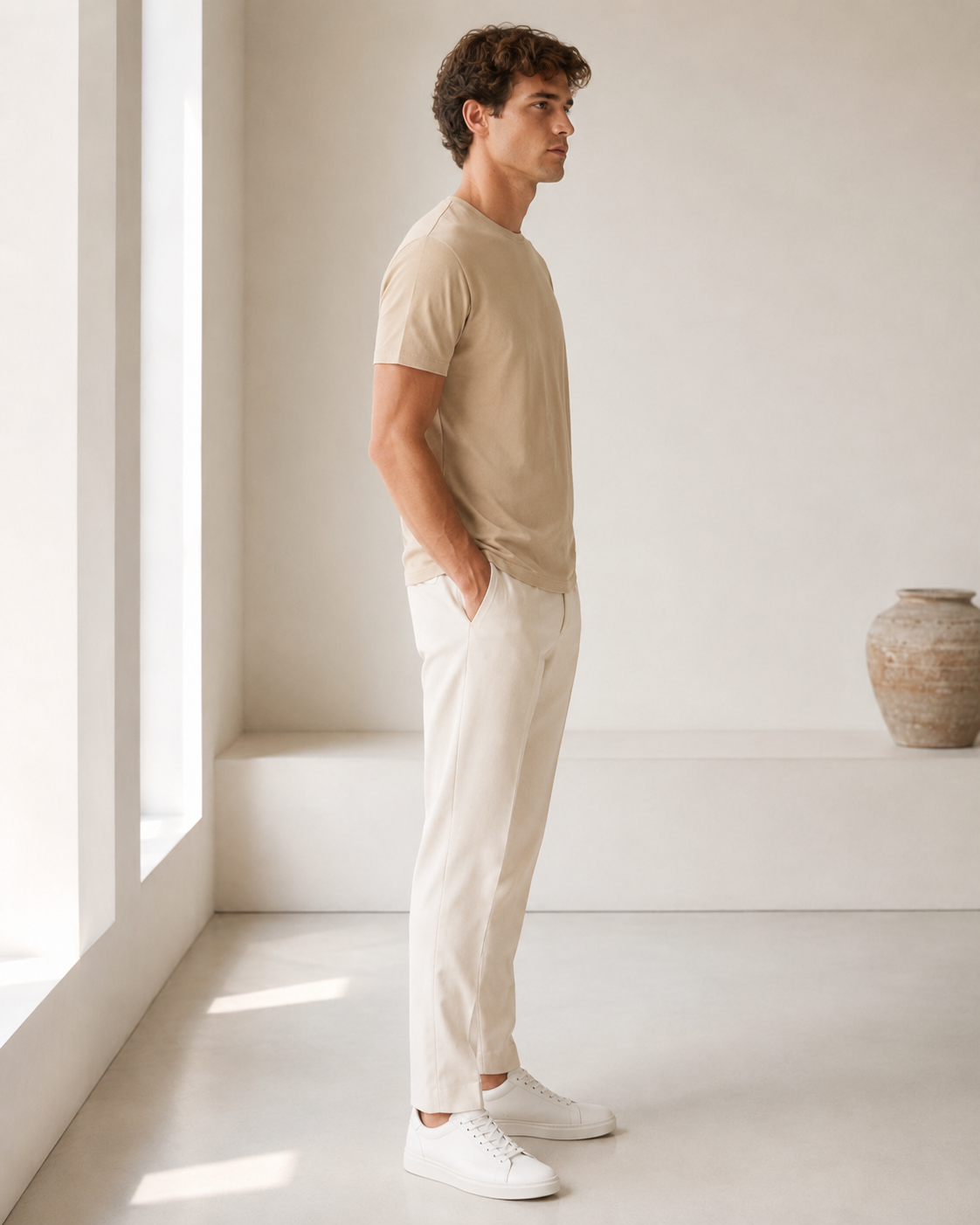 Polera Básica Beige Premium 100% Algodón – NORVEN