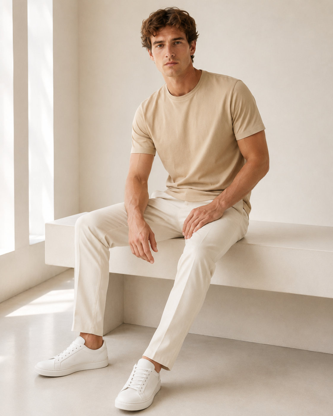 Polera Básica Beige Premium 100% Algodón – NORVEN