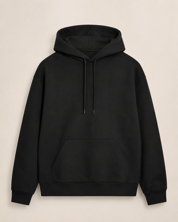 Polerón Canguro Negro Premium 100% Algodón – NORVEN