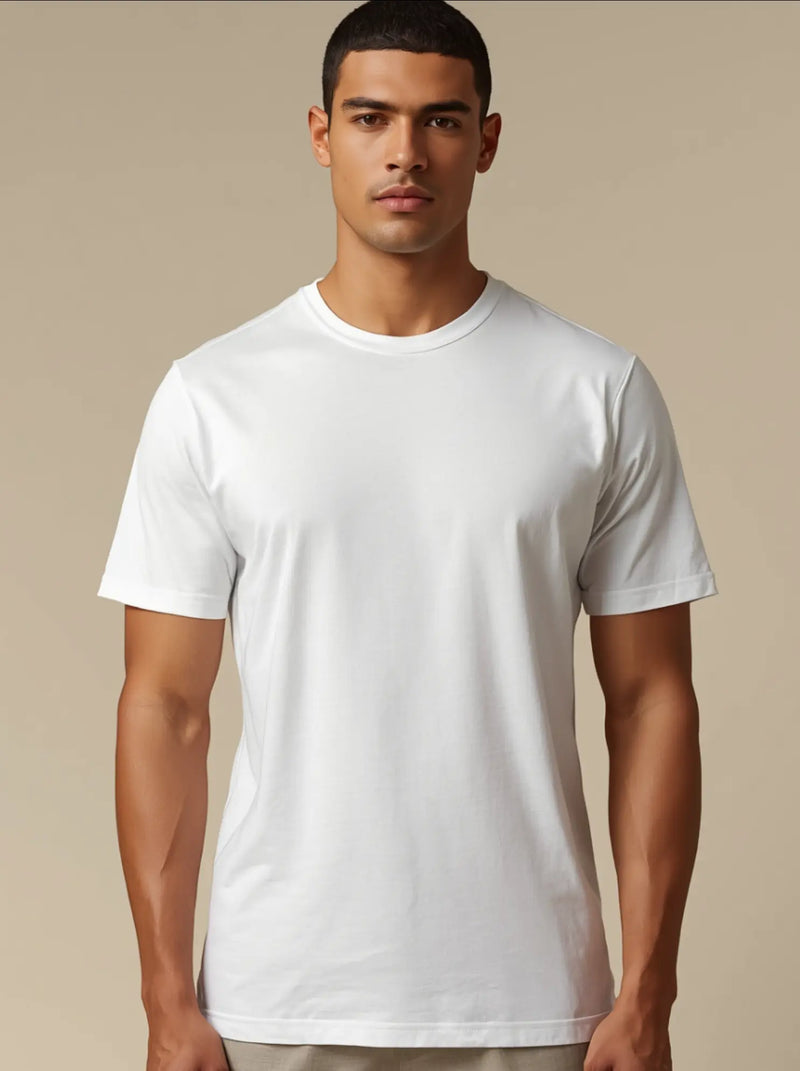 Polera Básica Blanca Premium 100% Algodón – NORVEN